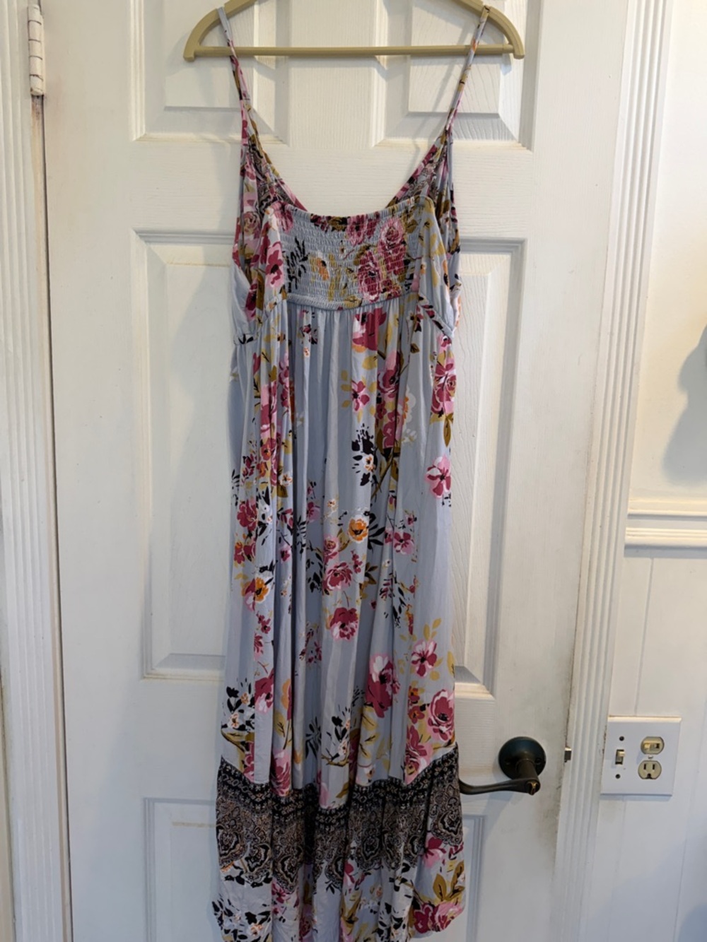 Angie Light Blue Floral High-Low Spaghetti Strap Dress - Picture 3 of 6